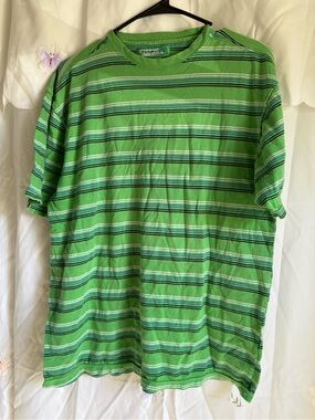 Ruche Green Multi-Stripe Short Sleeve Tee